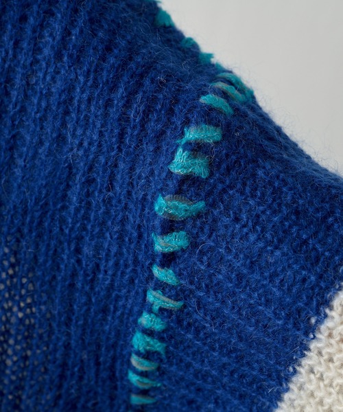 EN'DAY（エンディ）の「ENDAY/配色クルーニット（ニット/セーター・レディース・ブルー・FREE）」の4枚目の写真