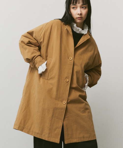 Libra Cue（リブラ キュー）の「中綿ミドルコート（チェスターコート・レディース・ブラック/ベージュ/アイボリー・FREE）」の3枚目の写真