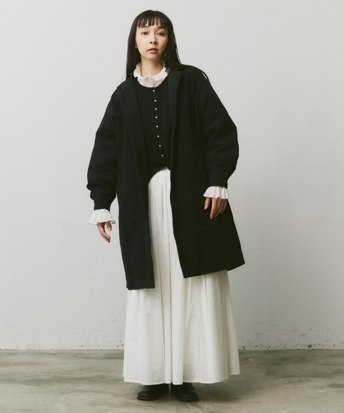 Libra Cue（リブラ キュー）の「中綿ミドルコート（チェスターコート・レディース・ブラック/ベージュ/アイボリー・FREE）」の16枚目の写真