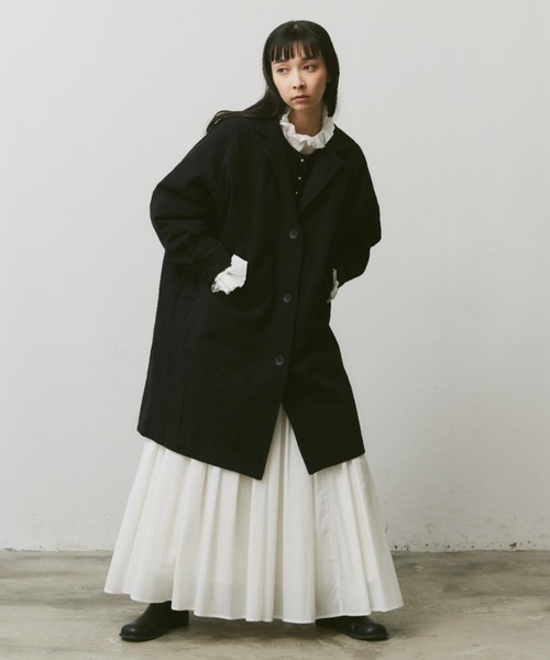 Libra Cue（リブラ キュー）の「中綿ミドルコート（チェスターコート・レディース・ブラック/ベージュ/アイボリー・FREE）」の17枚目の写真