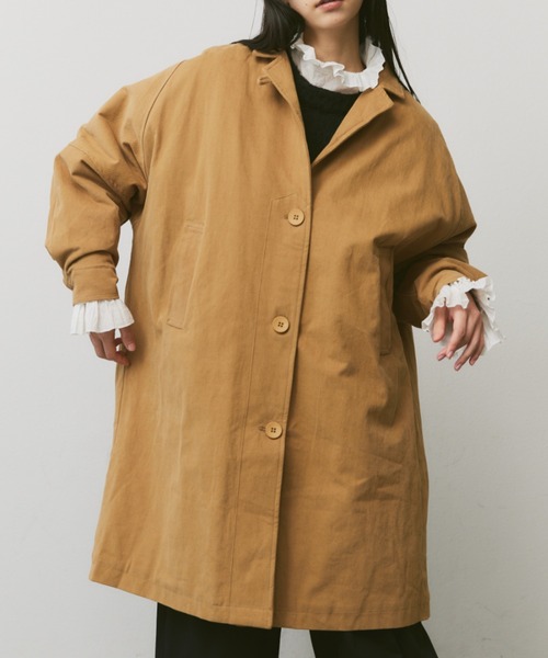 Libra Cue（リブラ キュー）の「中綿ミドルコート（チェスターコート・レディース・ブラック/ベージュ/アイボリー・FREE）」の21枚目の写真