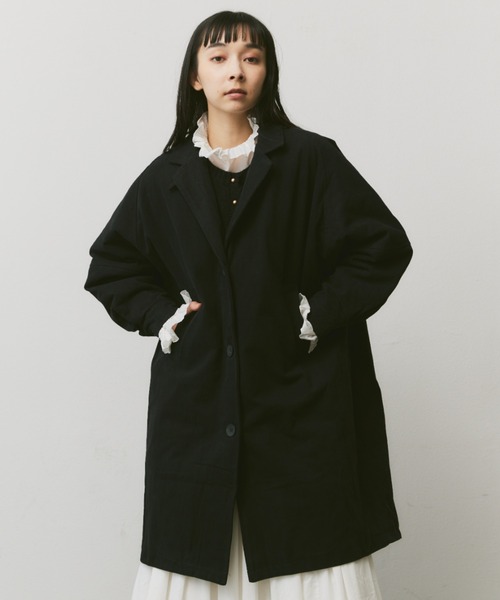 Libra Cue（リブラ キュー）の「中綿ミドルコート（チェスターコート・レディース・ブラック/ベージュ/アイボリー・FREE）」の13枚目の写真