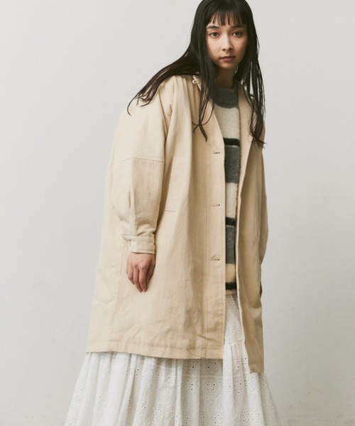 Libra Cue（リブラ キュー）の「中綿ミドルコート（チェスターコート・レディース・ブラック/ベージュ/アイボリー・FREE）」の10枚目の写真