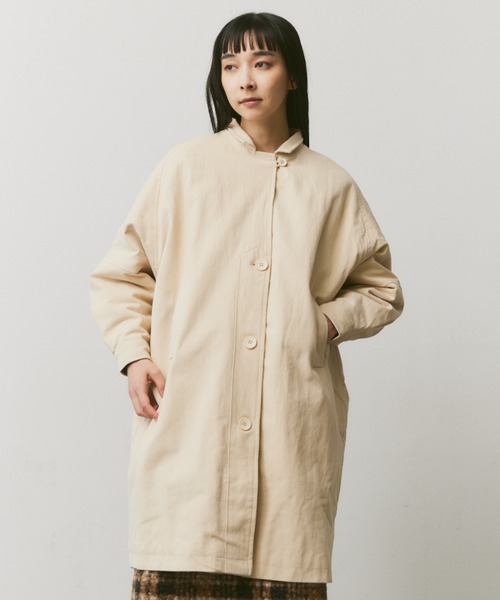 Libra Cue（リブラ キュー）の「中綿ミドルコート（チェスターコート・レディース・ブラック/ベージュ/アイボリー・FREE）」の5枚目の写真