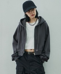 AIVER（アイバー）の「AIVER　ヘビーウエイトクロップドフルジップパーカー（パーカー）」
