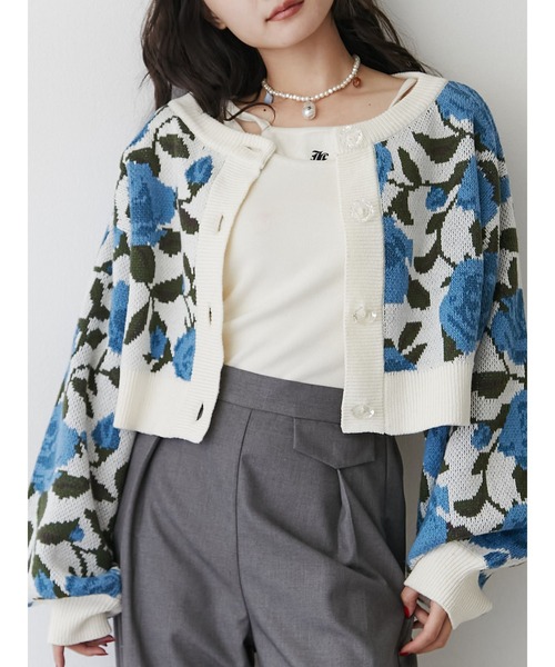 jouetie（ジュエティ）の「2WAYショートカーデ（カーディガン/ボレロ・レディース・ブルー/アイボリー/ブラック・MEDIUM）」の2枚目の写真