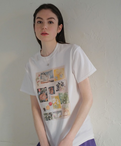 FRUIT OF THE LOOM(フルーツオブザルーム)の「ayuneshojima アーカイブイラストTシャツ マルチ(Tシャツ/カットソー・メンズ・ブラック/ホワイト・M/L)」の2枚目の写真