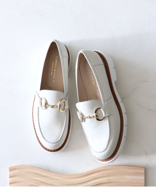 CORSO ROMA,9(コルソローマ)の「【CORSO ROMA 9】タンクソールビットローファー(W41604)(ローファー・レディース・アイボリー/ブラック・39/36/37/38/35)」の6枚目の写真