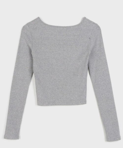 BLACKUP（ブラックアップ）の「[MADE] エディルUネックセミクロップ長袖Tシャツ（Tシャツ/カットソー・レディース・ブラック/グレー/ホワイト・FREE）」の19枚目の写真