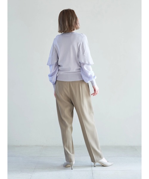 YECCA VECCA（イェッカヴェッカ）の「ベルテッドテーパードパンツ（その他パンツ・レディース・ダークベージュ/ネイビー/アイボリー・S/M）」の17枚目の写真