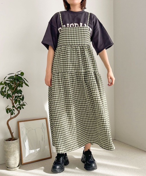 LOWRYS FARM（ローリーズファーム）の「チェックティアードポコキャミワンピース 102212（ワンピース・レディース・グリーン/ブルー/ブラック・FREE）」の18枚目の写真