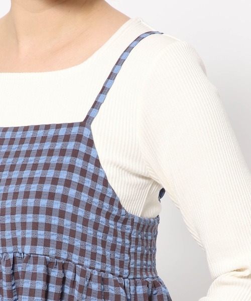 LOWRYS FARM（ローリーズファーム）の「チェックティアードポコキャミワンピース 102212（ワンピース・レディース・グリーン/ブルー/ブラック・FREE）」の17枚目の写真