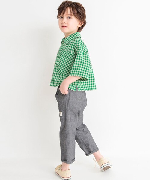 BRANSHES（ブランシェス）の「【爽やかシャンブレー】クロップドパンツ（その他パンツ・キッズ・ブラック/ターコイズブルー/カーキオリーブ/ベージュ・120/150/140/100/110/90/130）」の6枚目の写真