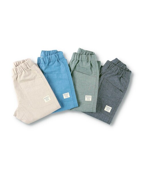 BRANSHES（ブランシェス）の「【爽やかシャンブレー】クロップドパンツ（その他パンツ・キッズ・ブラック/ターコイズブルー/カーキオリーブ/ベージュ・120/150/140/100/110/90/130）」の5枚目の写真