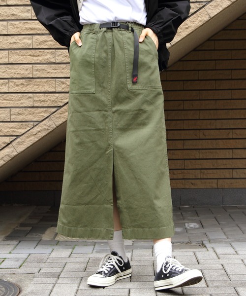 Gramicci(グラミチ)の「GRAMICCI/グラミチ ロングベーカースカート LONG BAKER SKIRT G3SW-SK069(スカート・レディース・ベージュ/オリーブ・M)」の2枚目の写真