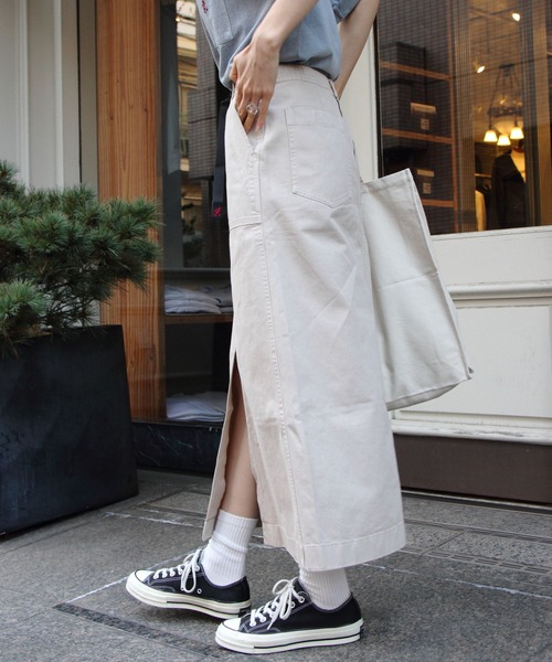 Gramicci(グラミチ)の「GRAMICCI/グラミチ ロングベーカースカート LONG BAKER SKIRT G3SW-SK069(スカート・レディース・ベージュ/オリーブ・M)」の4枚目の写真