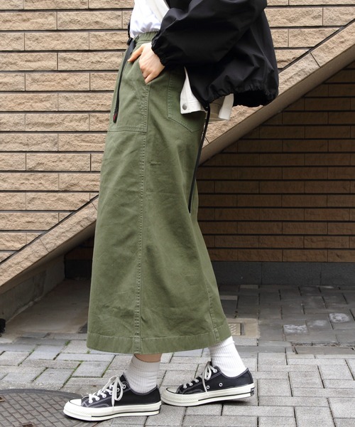 Gramicci(グラミチ)の「GRAMICCI/グラミチ ロングベーカースカート LONG BAKER SKIRT G3SW-SK069(スカート・レディース・ベージュ/オリーブ・M)」の20枚目の写真