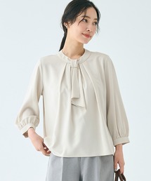 ボウタイ風アクセ付きブラウス　| セレモニー オフィス ママスーツ スーツ フォーマルウェア 卒業式