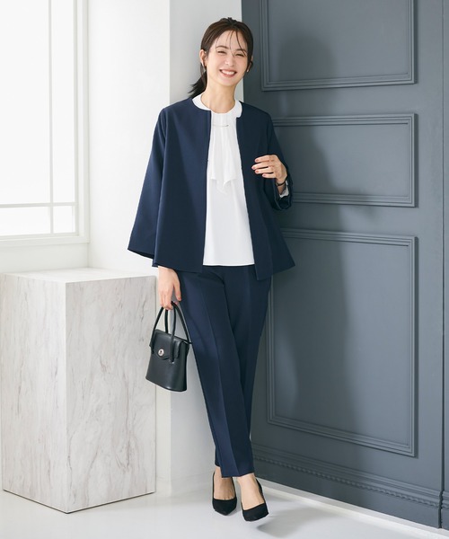 coca（coca）（コカ）の「ボウタイ風アクセ付きブラウス　| セレモニー オフィス ママスーツ スーツ フォーマルウェア 卒業式（シャツ/ブラウス・レディース・グレイッシュベージュ/ホワイト/ライトベージュ・M/L）」の16枚目の写真