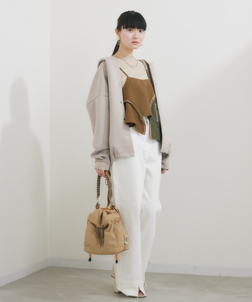 Paradise Picnic（パラダイスピクニック）の「CONTROL FREAK ナイロン2WAYミニバッグ（ショルダーバッグ・レディース・ブラック/ベージュ・FREE）」の13枚目の写真