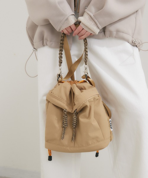 Paradise Picnic（パラダイスピクニック）の「CONTROL FREAK ナイロン2WAYミニバッグ（ショルダーバッグ・レディース・ブラック/ベージュ・FREE）」の16枚目の写真