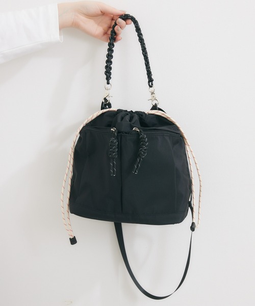 Paradise Picnic（パラダイスピクニック）の「CONTROL FREAK ナイロン2WAYミニバッグ（ショルダーバッグ・レディース・ブラック/ベージュ・FREE）」の18枚目の写真