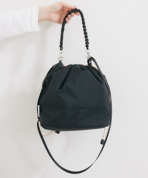 Paradise Picnic（パラダイスピクニック）の「CONTROL FREAK ナイロン2WAYミニバッグ（ショルダーバッグ・レディース・ブラック/ベージュ・FREE）」の19枚目の写真