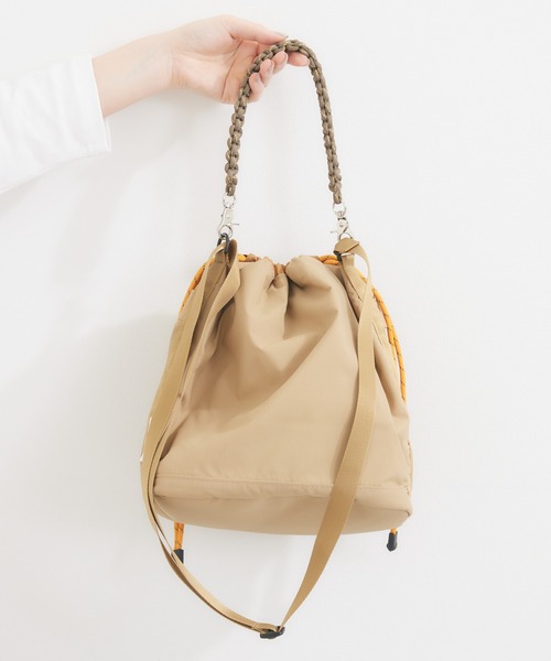 Paradise Picnic（パラダイスピクニック）の「CONTROL FREAK ナイロン2WAYミニバッグ（ショルダーバッグ・レディース・ブラック/ベージュ・FREE）」の21枚目の写真