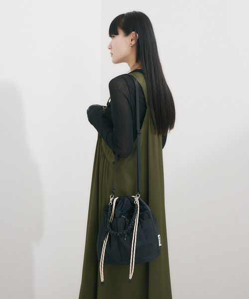 Paradise Picnic（パラダイスピクニック）の「CONTROL FREAK ナイロン2WAYミニバッグ（ショルダーバッグ・レディース・ブラック/ベージュ・FREE）」の7枚目の写真