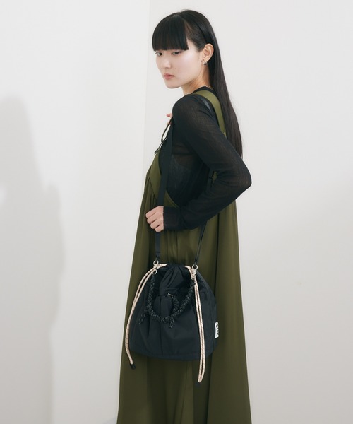 Paradise Picnic（パラダイスピクニック）の「CONTROL FREAK ナイロン2WAYミニバッグ（ショルダーバッグ・レディース・ブラック/ベージュ・FREE）」の8枚目の写真