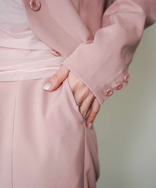 mimi toujours（ミミトゥジュール）の「フロントスリット ワイドパンツ mimi toujours×itsPeachi（その他パンツ・レディース・グレー/ピンク・M/S）」の4枚目の写真