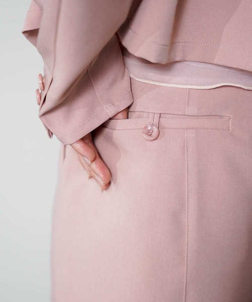 mimi toujours（ミミトゥジュール）の「フロントスリット ワイドパンツ mimi toujours×itsPeachi（その他パンツ・レディース・グレー/ピンク・M/S）」の5枚目の写真