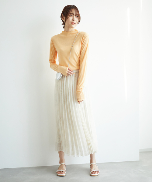 ROPE' PICNIC（ロペピクニック）の「レース×オーガンジープリーツリバーシブルスカート（スカート・レディース・チャコールグレー/ピンク/キナリ・38）」の15枚目の写真