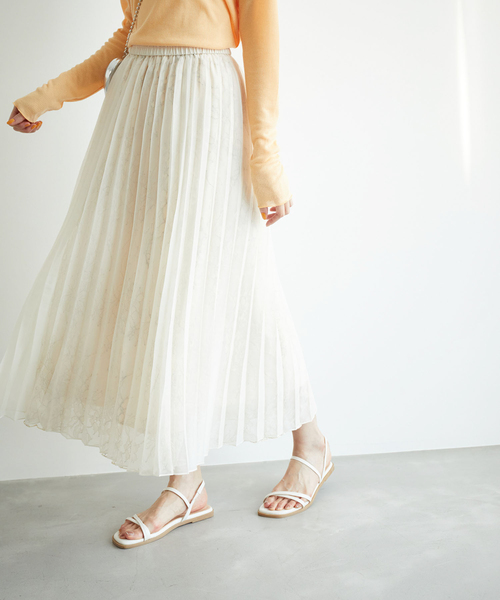 ROPE' PICNIC（ロペピクニック）の「レース×オーガンジープリーツリバーシブルスカート（スカート・レディース・チャコールグレー/ピンク/キナリ・38）」の16枚目の写真