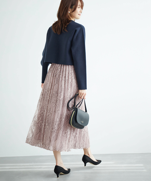 ROPE' PICNIC（ロペピクニック）の「レース×オーガンジープリーツリバーシブルスカート（スカート・レディース・チャコールグレー/ピンク/キナリ・38）」の19枚目の写真