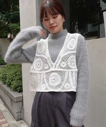 CORNERS | かぎ針編みサイドリボンベスト(ベスト)