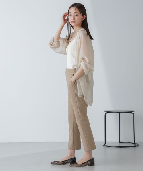 NANO universe（ナノユニバース）の「「星玲奈×NANO universe」センタープレススリムパンツ（その他パンツ・レディース・ブラック/ベージュ/グリーン・XS/S/M）」の6枚目の写真