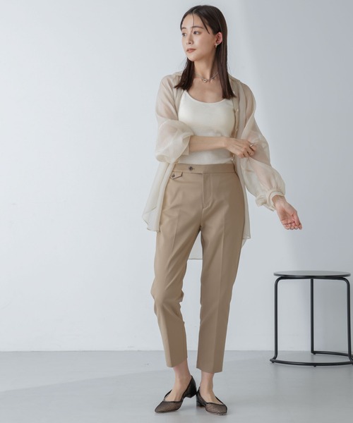 NANO universe（ナノユニバース）の「「星玲奈×NANO universe」センタープレススリムパンツ（その他パンツ・レディース・ブラック/ベージュ/グリーン・XS/S/M）」の9枚目の写真