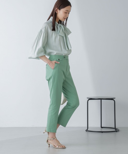 NANO universe（ナノユニバース）の「「星玲奈×NANO universe」センタープレススリムパンツ（その他パンツ・レディース・ブラック/ベージュ/グリーン・XS/S/M）」の14枚目の写真