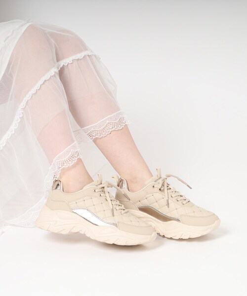 ESPERANZA（エスペランサ）の「キルティングスニーカー　24SS（スニーカー・レディース・ベージュ/ホワイト・L/M/S/LL）」の9枚目の写真
