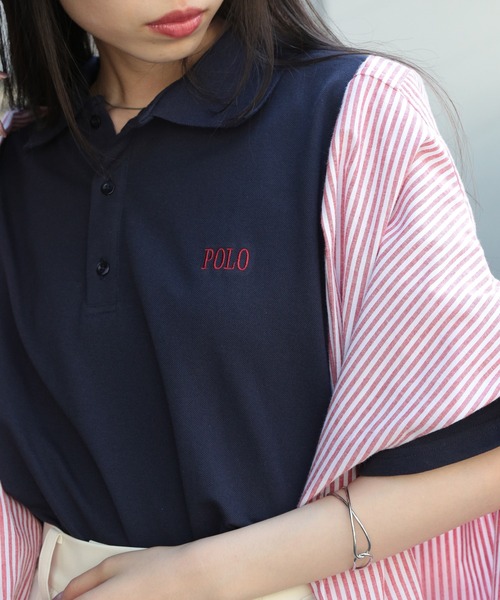 POLO BCS（ポロ ビーシーエス）の「【POLO BCS】Clasical POLO オーバーサイズ定番ポロシャツ（ポロシャツ・レディース・ブラック/ホワイト/ネイビー/グリーン/ブラック系その他2/ホワイト系その他2/ネイビー系2・S/M/L/XL）」の7枚目の写真