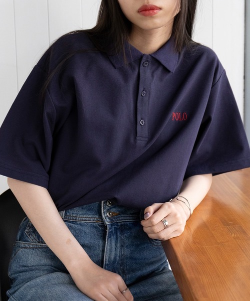POLO BCS（ポロ ビーシーエス）の「【POLO BCS】Clasical POLO オーバーサイズ定番ポロシャツ（ポロシャツ・レディース・ブラック/ホワイト/ネイビー/グリーン/ブラック系その他2/ホワイト系その他2/ネイビー系2・S/M/L/XL）」の13枚目の写真