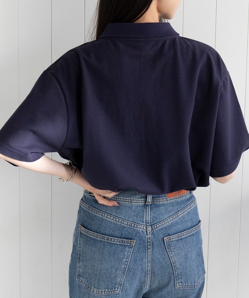 POLO BCS（ポロ ビーシーエス）の「【POLO BCS】Clasical POLO オーバーサイズ定番ポロシャツ（ポロシャツ・レディース・ブラック/ホワイト/ネイビー/グリーン/ブラック系その他2/ホワイト系その他2/ネイビー系2・S/M/L/XL）」の14枚目の写真