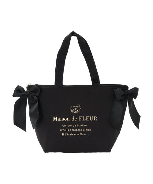 Maison de FLEUR(メゾンドフルール)の「サイドリボン保冷ランチバッグ(エコバッグ/サブバッグ・レディース・ブラック/ピンクベージュ/ブルー系その他7・FREE)」の17枚目の写真