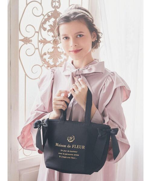 Maison de FLEUR(メゾンドフルール)の「サイドリボン保冷ランチバッグ(エコバッグ/サブバッグ・レディース・ブラック/ピンクベージュ/ブルー系その他7・FREE)」の20枚目の写真