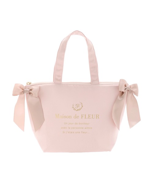 Maison de FLEUR(メゾンドフルール)の「サイドリボン保冷ランチバッグ(エコバッグ/サブバッグ・レディース・ブラック/ピンクベージュ/ブルー系その他7・FREE)」の8枚目の写真