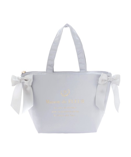 Maison de FLEUR(メゾンドフルール)の「サイドリボン保冷ランチバッグ(エコバッグ/サブバッグ・レディース・ブラック/ピンクベージュ/ブルー系その他7・FREE)」の9枚目の写真