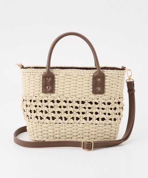 FOXEY カゴバッグ ブラウン ベージュ 中型 FOXEY カゴバッグ ブラウン ベージュ 中型