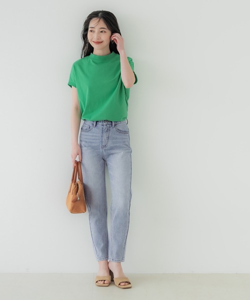 coca(coca)(コカ)の「すっきりテーパードデニムパンツ(デニムパンツ・レディース・ライトブルー/ブルー・S/M/L)」の4枚目の写真