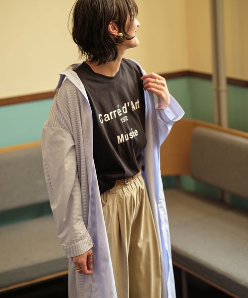 Mia (ミア)の「ストライプシャツワンピース(ワンピース・レディース・ブラック/ブルー・FREE)」の18枚目の写真